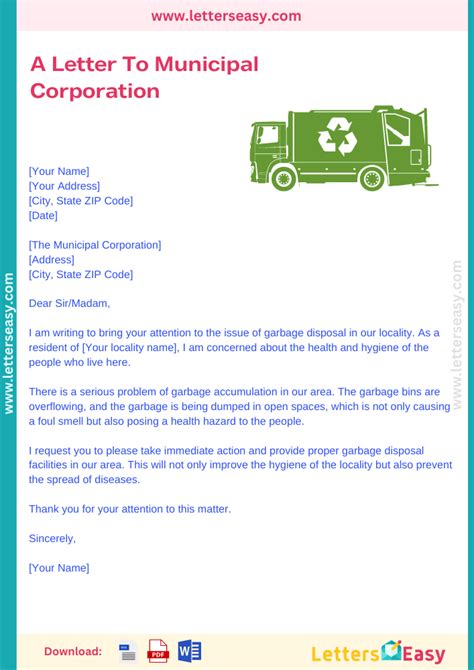 request letter to village officer|30+ Write A Letter to Municipal Corporation with Templates.
